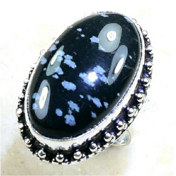 Ricci Silversmith Jewelry - Snowflake Obsidian Handcrafted 925 Ring